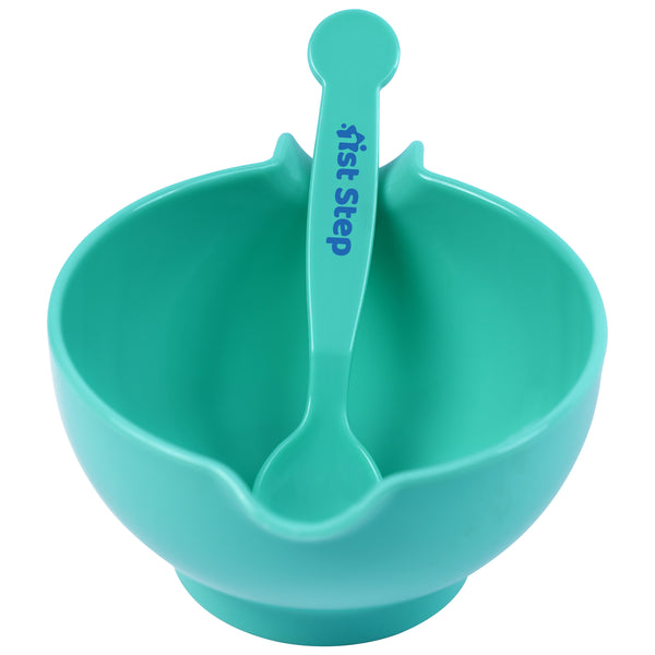 1st Step Portable Grinding Feeding Masher/Serving Bowl for Baby Food Preparation with Spoon - Mint Green