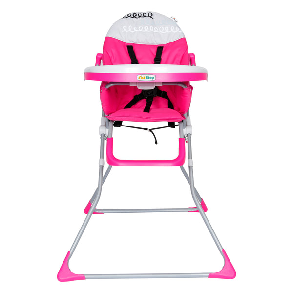 1st Step High Chair With 5 Point Safety Harness-Pink  (Pink)