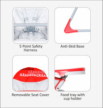 1st Step High Chair With 5 Point Safety Harness-Red  (Red)