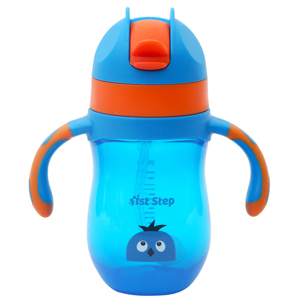 1st Step 220ml Birdie BPA Free Non-Spill Sipper/Sippy Cup with Soft Silicone Straw (Blue)