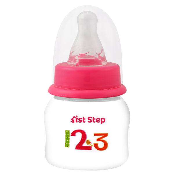 1st Step BPA Free Baby Feeding Bottle with Anti-Colic Nipple (60ml, Pink)