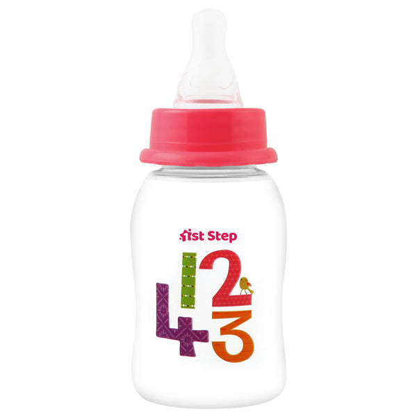 1st Step BPA Free Baby Feeding Bottle with Anti-Colic Nipple (120ml, Pink)