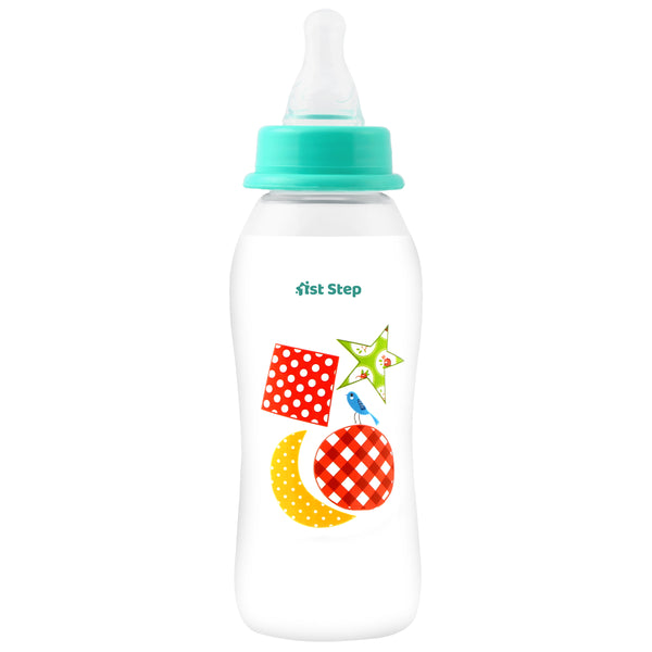 1st Step BPA Free Baby Feeding Bottle with Anti-Colic Nipple (240ml, Mint Green)