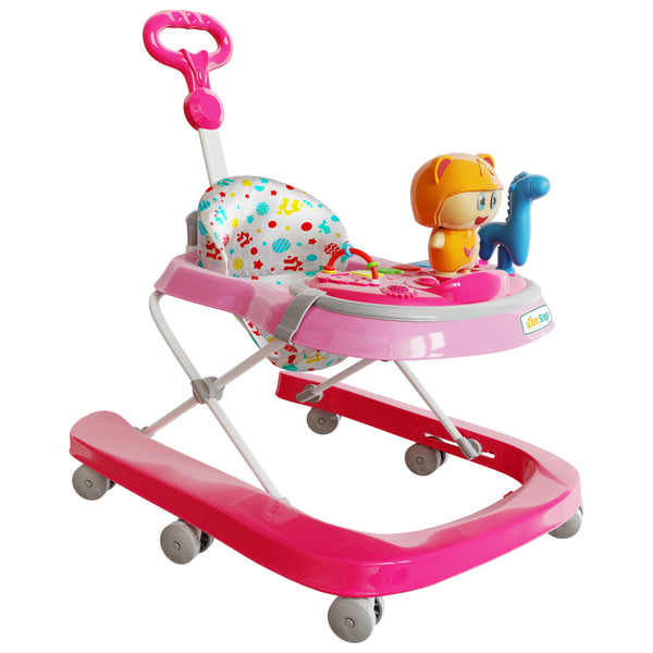 1st Step Walker with Push Handle, Musical Play Tray and Multi Level Height Adjustment