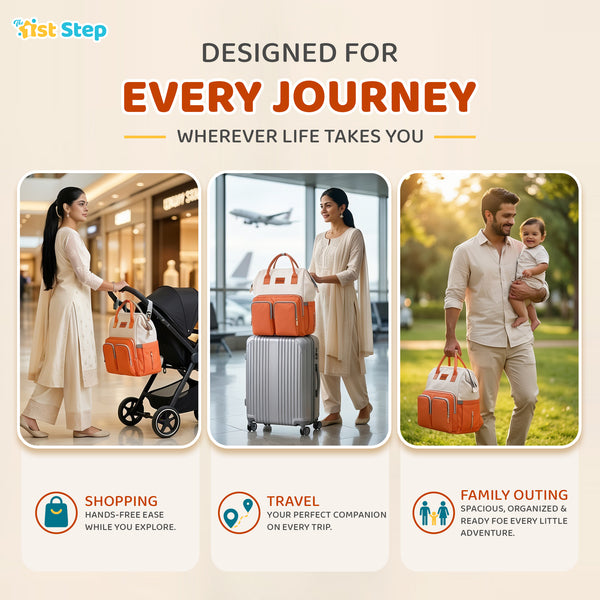 1st Step Smart And Multi-Functional Diaper Bag - Orange