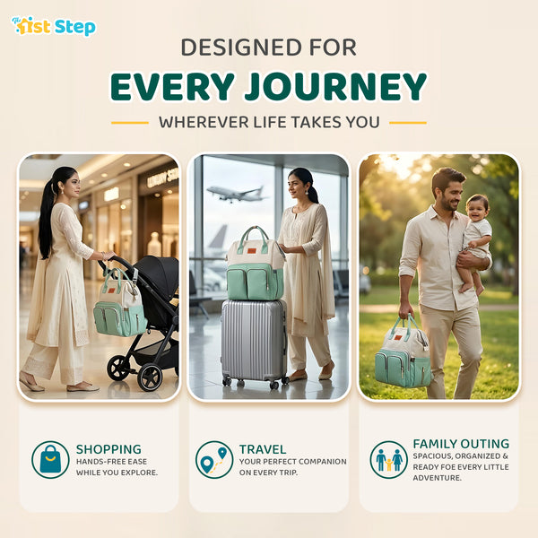 1st Step Smart And Multi-Functional Diaper Bag - Green