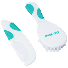 1st Step Comb & Brush Set with Soft Bristles (Mint Green)