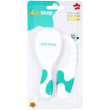 1st Step Comb & Brush Set with Soft Bristles (Mint Green)