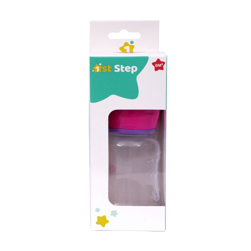 feeding bottle with rattle hood pink package