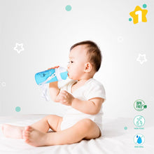 1st Step Matte Collection Ideal for Montessori BPA Free Polypropylene Soft Straw Sipper with Twin Handles for Easy Grip - Blue