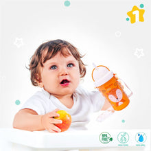 1st Step Matte Collection Ideal for Montessori BPA Free Polypropylene Soft Straw Sipper with Twin Handles for Easy Grip - Orange