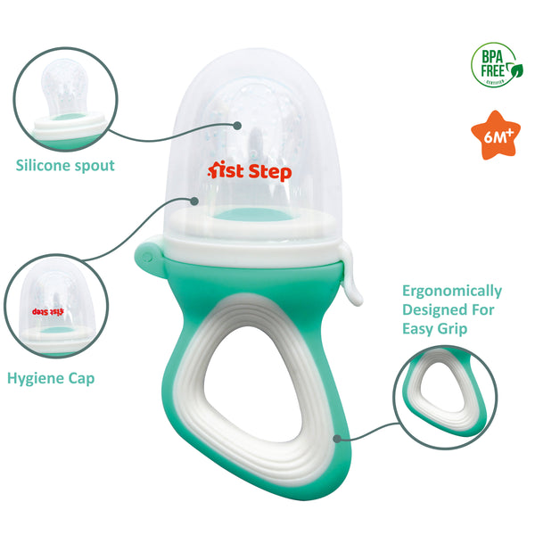 1st Step BPA Free Silicone Fruit and Food Nibbler and Feeder-Green
