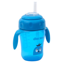 1st Step 210ml Birdie BPA Free Non-SpiII Interchangeable Sipper / Sippy Cup with Soft Silicone Spout And Straw-Blue