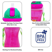 1st Step Spill Proof BPA Free Polypropylene Straw Sipper With Strap-Pink