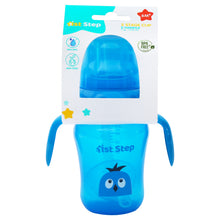 1st Step 210ml Birdie BPA Free Non-SpiII Interchangeable Sipper / Sippy Cup with Soft Silicone Spout And Straw-Blue