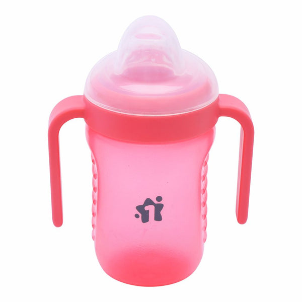 1st Step Matte Collection BPA Free Polypropylene Soft Spout Sipper with Twin Handles for Easy Grip - Pink