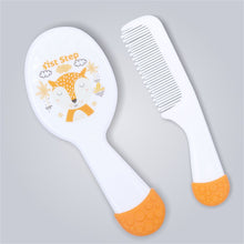 1st Step Matte Collection Easy Grip, Soft & Gentle Comb and Brush Grooming Set- Orange