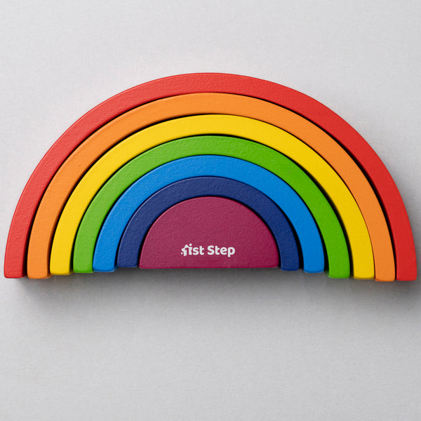 1st Step 7 Pcs Natural Wooden Rainbow Stacker