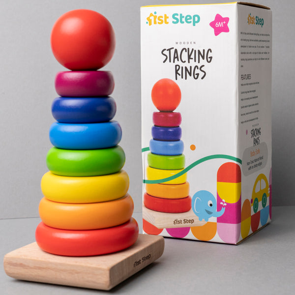 1st Step 7 Pcs Natural Wooden Staking Rings