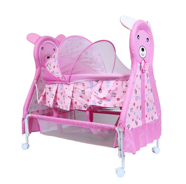 1st Step Cradle With Swing, Mosquito Net And Storage Basket-Pink