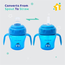 1st Step 150ml Birdie BPA Free Non-SpiII Interchangeable Sipper / Sippy Cup with Soft Silicone Spout And Straw-Blue