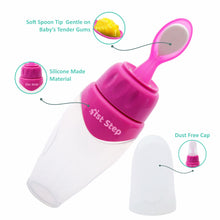 1st Step Non Spill Silicone Soft Squeeze Food Feeder-Pink