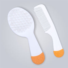1st Step Matte Collection Easy Grip, Soft & Gentle Comb and Brush Grooming Set- Orange