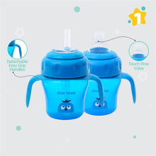 1st Step 150ml Birdie BPA Free Non-SpiII Interchangeable Sipper / Sippy Cup with Soft Silicone Spout And Straw-Blue
