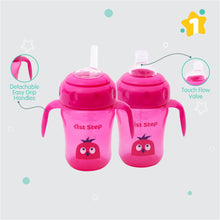 1st Step 210ml Birdie BPA Free Non-SpiII Interchangeable Sipper / Sippy Cup with Soft Silicone Spout And Straw-Pink