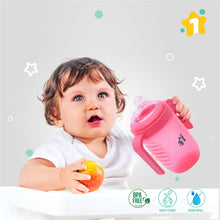 1st Step Matte Collection BPA Free Polypropylene Soft Spout Sipper with Twin Handles for Easy Grip - Pink