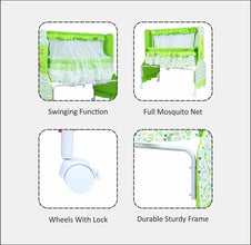 1st Step Cradle With Swing And Mosquito Net-Green