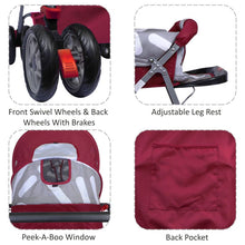 1st Step Yoyo Baby Stroller with 5 Point Safety Harness and Reversible Handlebar Stroller-Red