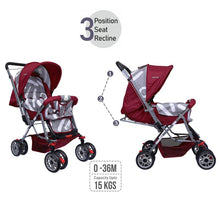 1st Step Yoyo Baby Stroller with 5 Point Safety Harness and Reversible Handlebar Stroller-Red