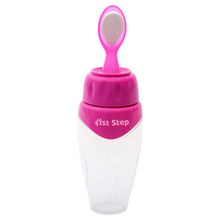 1st Step Non Spill Silicone Soft Squeeze Food Feeder-Pink