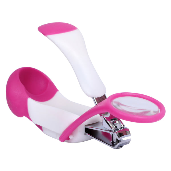 1st Step Easy Grip Baby Nail Clipper With Magnifying Glass-Pink