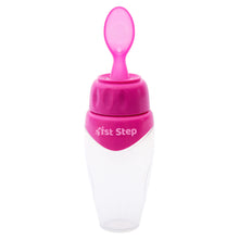 1st Step Non Spill Silicone Soft Squeeze Food Feeder-Pink