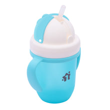 1st Step Matte Collection BPA Free Polypropylene Soft Straw Sipper with Twin Handles for Easy Grip - Blue