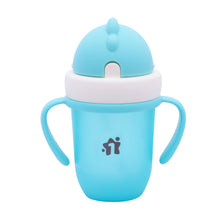 1st Step Matte Collection BPA Free Polypropylene Soft Straw Sipper with Twin Handles for Easy Grip - Blue