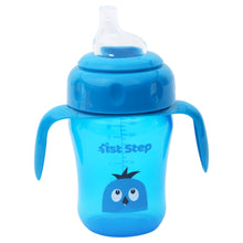 1st Step 210ml Birdie BPA Free Non-SpiII Interchangeable Sipper / Sippy Cup with Soft Silicone Spout And Straw-Blue