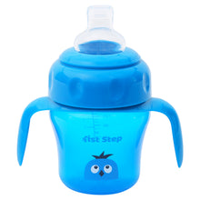 1st Step 150ml Birdie BPA Free Non-SpiII Interchangeable Sipper / Sippy Cup with Soft Silicone Spout And Straw-Blue