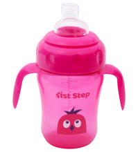 1st Step 210ml Birdie BPA Free Non-SpiII Interchangeable Sipper / Sippy Cup with Soft Silicone Spout And Straw-Pink