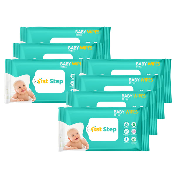 1st Step Baby Wet Wipes Enriched With Aloe-Vera And Jojoba Oil (Pack Of 7) (560 Wipes)