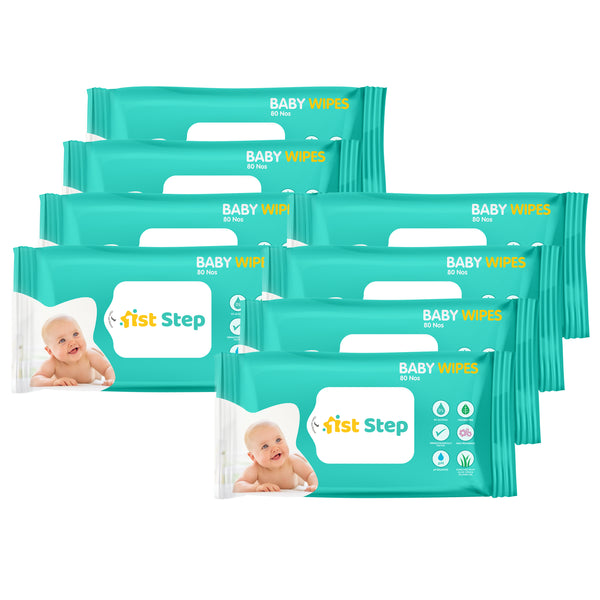1st Step Baby Wet Wipes Enriched With Aloe-Vera And Jojoba Oil (Pack Of 8) (640 Wipes)