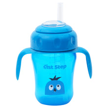 1st Step 210ml Birdie BPA Free Non-SpiII Interchangeable Sipper / Sippy Cup with Soft Silicone Spout And Straw-Blue