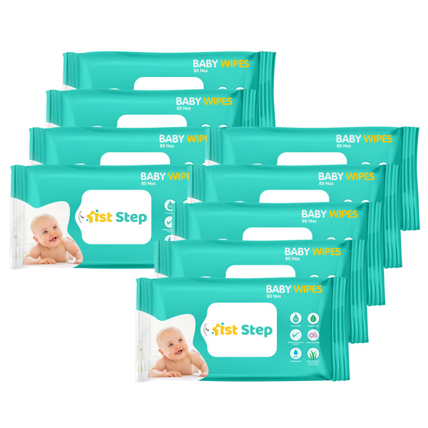 1st Step Baby Wet Wipes Enriched With Aloe-Vera And Jojoba Oil (Pack Of 9) (720 Wipes)