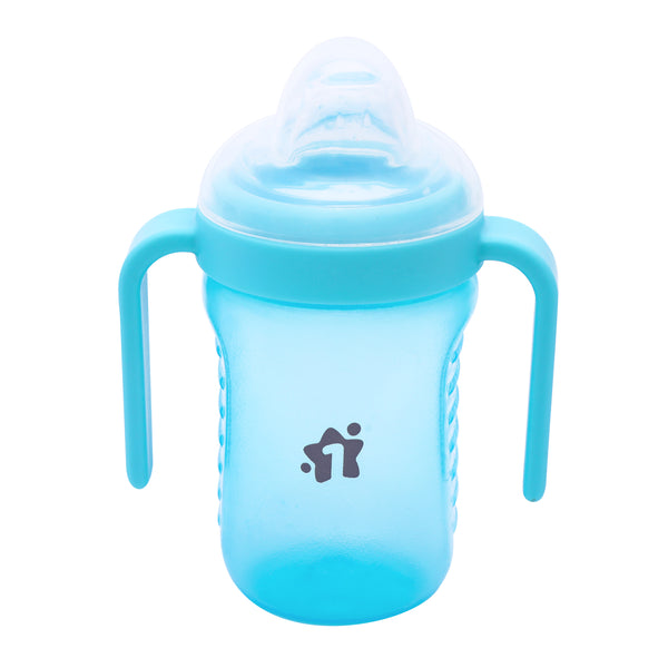 1st Step Matte Collection BPA Free Polypropylene Soft Spout Sipper with Twin Handles for Easy Grip - Blue