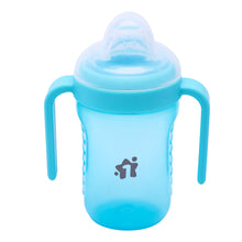 1st Step Matte Collection BPA Free Polypropylene Soft Spout Sipper with Twin Handles for Easy Grip - Blue