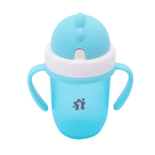 1st Step Matte Collection BPA Free Polypropylene Soft Straw Sipper with Twin Handles for Easy Grip - Blue