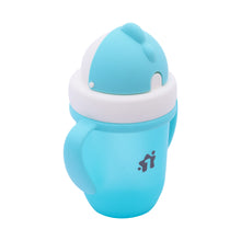 1st Step Matte Collection BPA Free Polypropylene Soft Straw Sipper with Twin Handles for Easy Grip - Blue