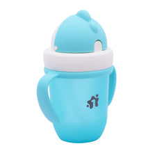 1st Step Matte Collection BPA Free Polypropylene Soft Straw Sipper with Twin Handles for Easy Grip - Blue